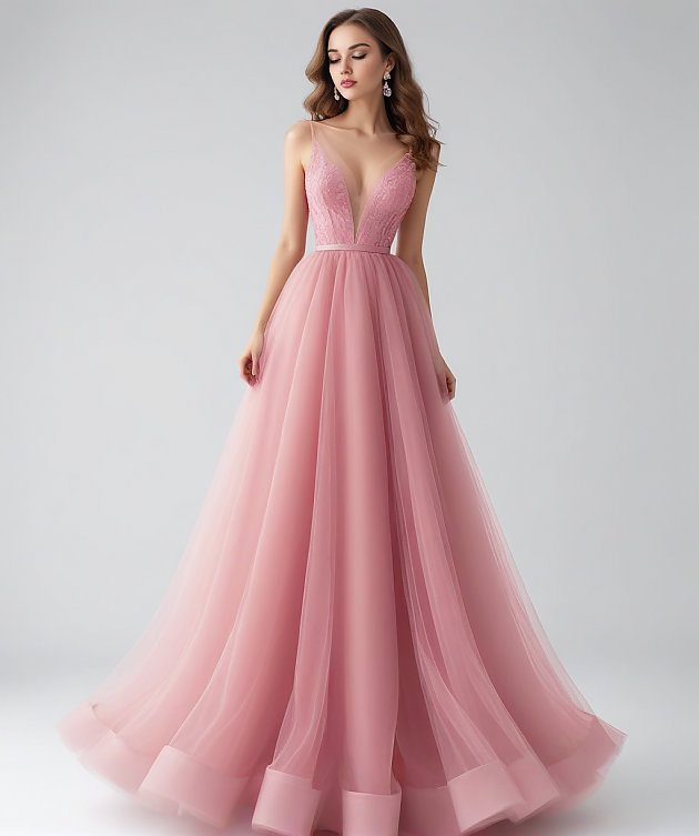 RAQUEL - Luxusowa suknia balowa różowa